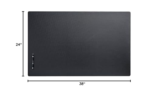 Dacasso Leather Desk Pad Without Side Rails - color: Black Leatherette, size: 24" x 38"
