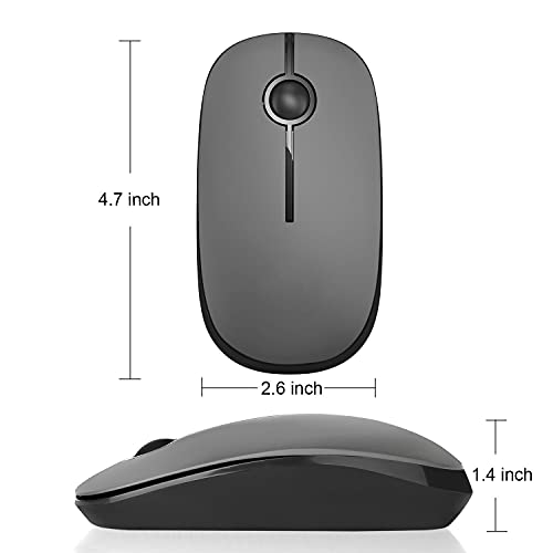 VssoPlor Wireless Mouse, 2.4G Slim Portable Computer Mice with Nano Receiver Quiet Silent Optical Laptop Mouse for Notebook, PC, Laptop, Computer-Black and Gray - color: Black and Gray