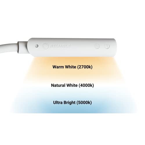 Reliable UberLight Flex 3100TL Task Light – LED Portable Desk Light with Clamp, USB Connection, 26.5” Flexible Gooseneck, 270° Rotational Head, 9 Light Settings, and up to 60,000 Hours of Use (White) - color: White