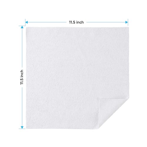 HOMEXCEL White Microfiber Cleaning Cloths, 20 Pack Cleaning Rags - Lint Free & Scratch-Free Microfiber Towels for Cars, House & Kitchen, Absorbent Cleaning Towels, 11.5 x 11.5 Inch - color: White