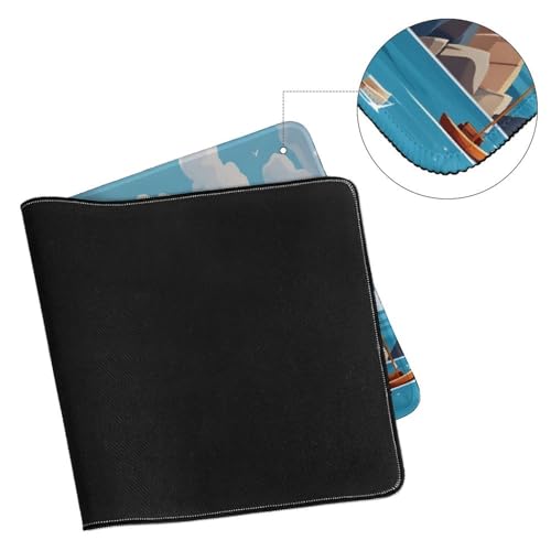 Sea Sandy Beaches Large Extended Gaming Mouse Pad (12x24in) - Durable Stitched Edges XXL Desk Mat for Keyboard and Mouse - Water Resistant & Non-Slip Rubber Base - color: black-2, size: 12x24in