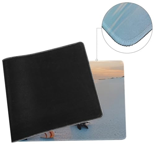 Ocean & Sunset Beach Scene Large Extended Gaming Mouse Pad (12x31.5in) - Durable Stitched Edges XXL Desk Mat for Keyboard and Mouse - Water Resistant & Non-Slip Rubber Base - color: black, size: 12x31.5in