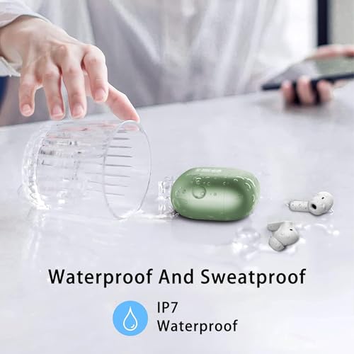 Wireless Earbuds, Bluetooth 5.4 Headphones in Ear with 4 ENC Noise Cancelling Mic, New Wireless Earphones HiFi Stereo Deep Bass 40H Playtime, In-Ear Bluetooth Earbuds LED Display IP7, USB-C, Green - color: Green