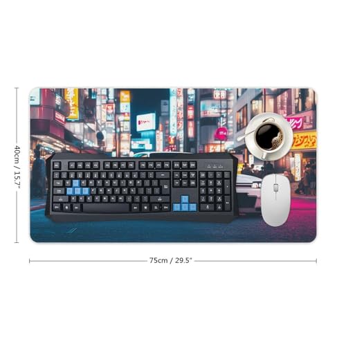 JDM Car Gaming Mouse Pad, Extended Desk Mat 40×75cm (16''×30''), Japanese Drift Car XXL Mousepad with Non-Slip Rubber Base, Stitched Edges, Water-Resistant for Keyboard & Mouse - color: Style-1, size: 40X75cm