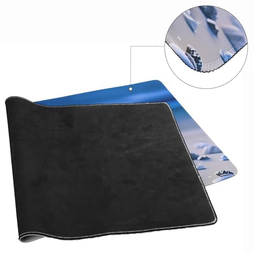 Sea Turtle & Starfish Shells Large Extended Gaming Mouse Pad (16x36in) - Durable Stitched Edges XXL Desk Mat for Keyboard and Mouse - Water Resistant & Non-Slip Rubber Base - color: black-1, size: 16x36in