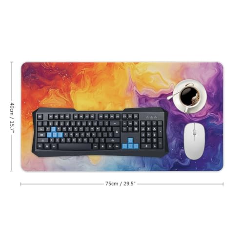 Large Ergonomic Gaming Mouse Pad Chromatic Harmony Mesmerizing Gradient of Blended Colors Theme with Non-Slip Base Water-Resistant Surface and Stitched Edges, 40X75cm - color: Style, size: 40X75cm