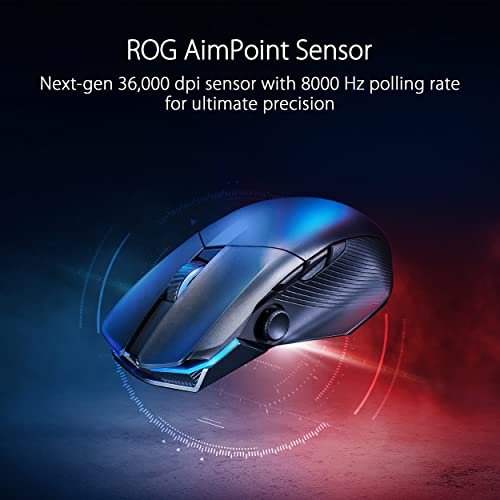 ASUS ROG Chakram X Origin Wireless Gaming Mouse – MMO/MOBA Design, Detachable Joystick, 11 Programmable Buttons Right-Handed, 123g, Tri-Mode Connectivity, 36K DPI, up to 150Hr Battery, PC/Mac Support - style: Chakram X