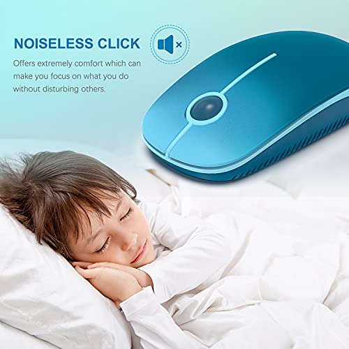 VssoPlor Wireless Mouse, 2.4G Slim Portable Computer Laptop Mouse with Nano Receiver Quiet Silent Optical Mice for Notebook, PC, Laptop, Computer-Gradient Blue - color: Gradient Blue