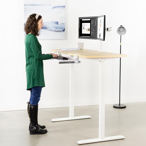 VIVO Large Clamp-on Computer Keyboard and Mouse Under Desk Slider Tray, 27 x 11 inch Pull Out Platform Drawer, White, MOUNT-KB05W - color: White, size: 27 inch