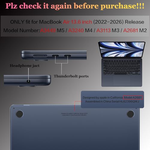 CISSOOK Case for MacBook Air 13.6 inch 2026 2025 2024 2022 Release A3449 A3240 A3113 A2681, Plastic Sunshine Mountain Scenery Cover for MacBook Air 13 M5 M4 M3 M2 Case with Keyboard Cover - color: Air13.6inch-Golden Mountains by sunset