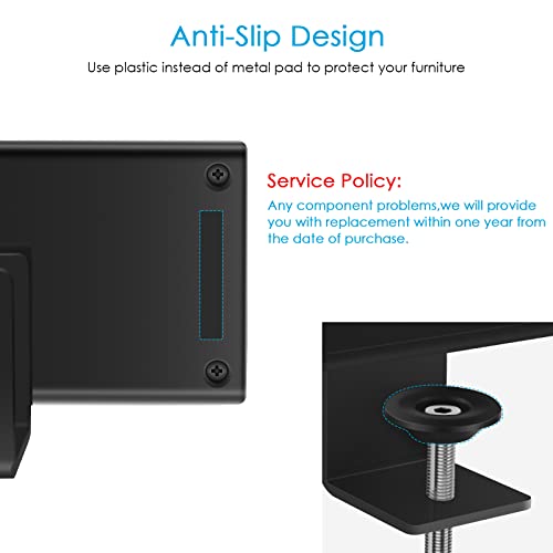 CCCEI Desk Power Strip with 20W USB C Fast Charge Port, White 800J Surge Protector Clamp Desktop Outlet, Table Edge Mount Socket 10FT and Fit 1.6 inch Tabletop Edge Thick. - color: Black_20W, size: 10FT