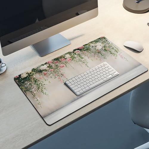 Romantic Floral Large Extended Gaming Mouse Pad 30"x16" - XXL Computer Desk Mat for Keyboard and Mouse - Non-Slip Rubber Base & Durable Stitched Edges - color: Black-3, size: 30"Lx16"W
