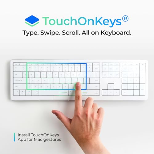 CLVX 1 Mac | Touch On Keys & Gestures AI Keyboard | Bluetooth & USB-C | Low Profile Silent Scissor Keys | Interactive RGB | Aluminum Chassis | Compatible with Mac/iPad/AppleTV/VisionPro - style: Full-size Mac