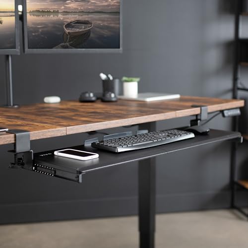 VIVO Extra Long Clamp-on Computer Keyboard and Mouse Under Desk Slider Tray, 34 x 11 inch Pull Out Platform Drawer, Black, MOUNT-KB15EB - color: Black, size: 34 inch