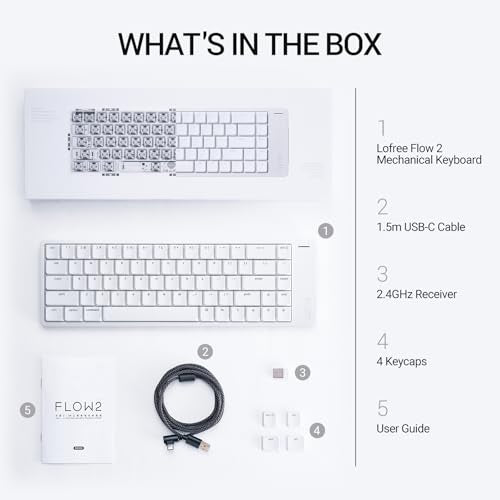 LOFREE Flow2 Low-Profile Mechanical Keyboard, Aluminum Alloy with Surfer Linear Switches, Rechargeable Wireless Keyboards with 3 Mode Connections for Windows, macOS (Silver, 100 Keys) - color: Silver, size: 100 Keys