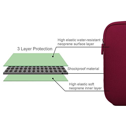 Arvok 11 11.6 12 Inch Laptop Sleeve Case for MacBook Air 12, Water-Resistant Neoprene Notebook Computer Tablet Sleeve, Carrying Bag Cover for Chromebook/HP/Dell/Lenovo/Asus/Acer, Wine Red - color: Wine Red, size: 11.6 inch