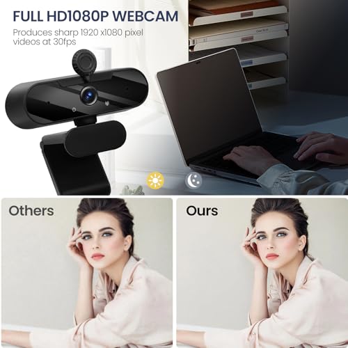 USB HD 1080P Video Webcam and Wide Angle Camera with Built-in Microphone and Rotatable Tripod,for Laptop Computer or Desktop PC,Great for Live Streaming.Calls.Video Conferencing(Black) - color: black