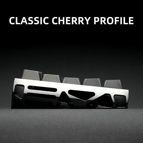 XVX Shine Through PBT Keycaps, Gradient Gray Keyboard Keycaps Cherry Profile, Custom Side Printed Keycap Sets Suitable for 60% 65% 75% 80% 100% Mechanical Keyboard - color: Gradient Grey Prism