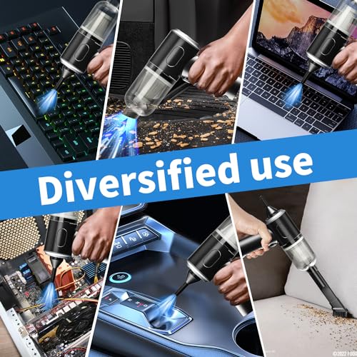 Vcwtty 3 in 1 Keyboard Vacuum Cleaner, 12000PA High Power Handheld Car Vacuum, Cordless Portable Mini Table Vacuum Cleaner, Compressed Air Duster Keyboard Cleaner for Car,Desktop, Pet Hair Cleaning