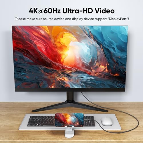 USB C 3.2 Gen 2 Cable 10ft, 4K@60Hz/ 20Gbps/ 100W Type C Video Display Monitor Cord, USBC High Speed Data Transfer/Fast Charging for Monitor HDTV Laptop Docking Station and More - size: 10ft