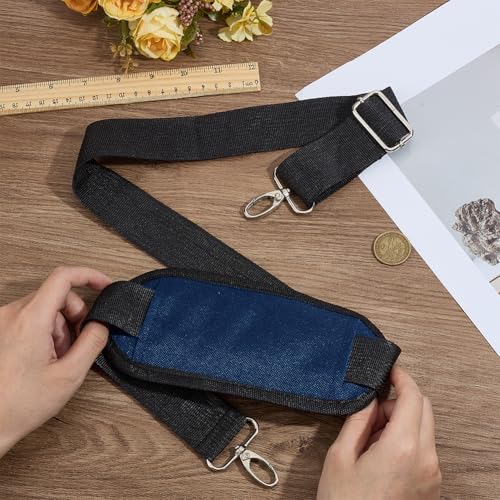 GORGECRAFT 37mm Chair Carrying Strap Adjustable Beach Chair Backpack Anti-Slip Shoulder Straps Replacement Universal for Briefcase Laptop Messenger Crossbody Bag Luggage Duffel Camera - color: Black