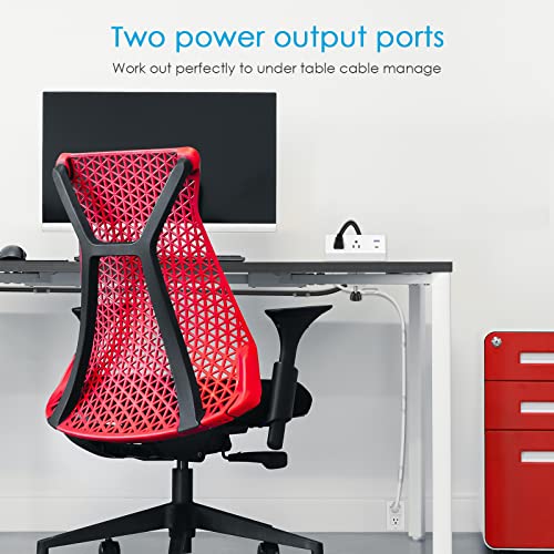 CCCEI Desk Clamp Power Strip with Outlets and USB Ports, Fast Charging PD 3.0 USB-C and QC 3.0 USB-A Station. Desktop Mount Electric Outlet with Surge Protector. 6FT and Fit 1.6 inch Table Edge, White - color: White_20W, size: 6FT