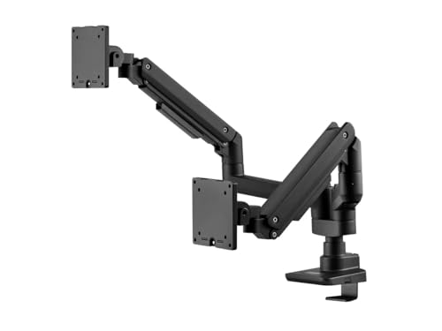 Monoprice Heavy Duty Dual Monitor Gas Spring Desk Mount - Up to 35in/44 lbs Ultrawide Screens, Detachable VESA 100x100/75x75 Plate, Topside Installation