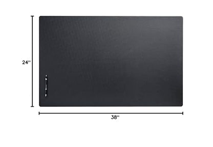 Dacasso Leather Desk Pad Without Side Rails - color: Black Leatherette, size: 24" x 38"