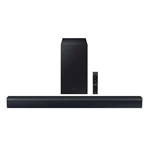 Samsung HW-C450 2.1ch Soundbar w/DTS Virtual X, Subwoofer Included, Bass Boost, Adaptive Sound Lite, Game Mode, Bluetooth, Wireless Surround Sound Compatible - style: HW-C450