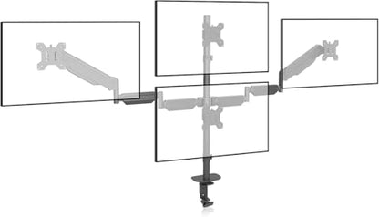 Pholiten Quad 4 Monitor Arm Desk Mount for Max 32 inch Screens, Gas Spring Adjustment Monitor Stand with VESA 75x75mm, 100x100 mm, Clamp & Grommet Install Black MD18864 - style: 4 monitor mount