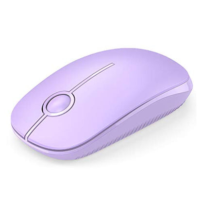VssoPlor Wireless Mouse, 2.4G Slim Portable Computer Laptop Mouse with Nano Receiver Quiet Silent Optical Mice for Notebook, PC, Laptop, Computer-Light Purple - color: Light Purple
