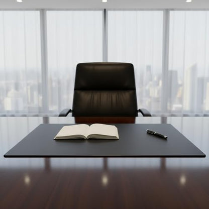 Dacasso Leather Desk Pad Without Side Rails - color: Black, size: 24" x 38"