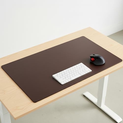 Dacasso Leather Desk Pad Without Side Rails - color: Chocolate Brown, size: 24" x 38"