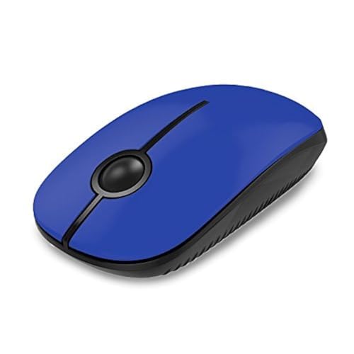 VssoPlor Wireless Mouse, 2.4G Slim Portable Computer Mice with Nano Receiver for Notebook, PC, Laptop, Computer-Black Blue - color: Black Blue