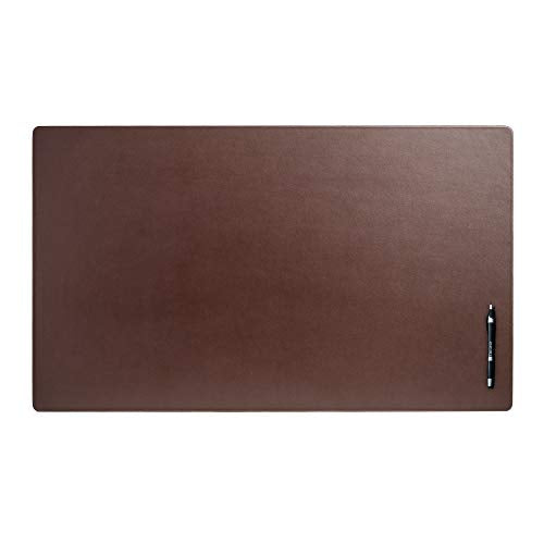 Dacasso Leather Desk Pad Without Side Rails - color: Chocolate Brown, size: 20" x 34"