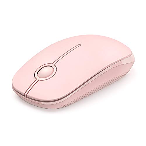 VssoPlor Wireless Mouse, 2.4G Slim Portable Computer Laptop Mouse with Nano Receiver Quiet Silent Optical Mice for Notebook, PC, Laptop, Computer-Pure Pink - color: Pink
