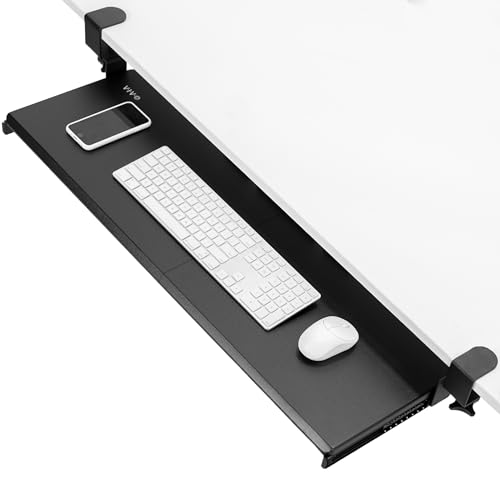 VIVO Extra Long Clamp-on Computer Keyboard and Mouse Under Desk Slider Tray, 34 x 11 inch Pull Out Platform Drawer, Black, MOUNT-KB15EB - color: Black, size: 34 inch