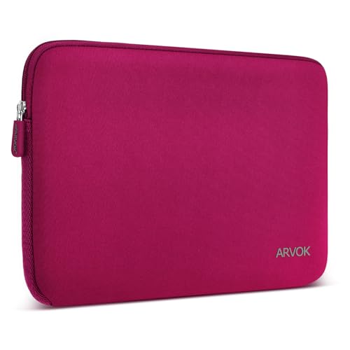 Arvok 13 13.3 14 Inch Laptop Sleeve Case for MacBook Pro/MacBook Air 13-14 inch, Water-Resistant Notebook Chromebook Computer Pouch, Carrying Bag Cover for HP/Dell/Lenovo/Asus/Acer, Wine Red - color: Wine Red, size: 13.3 inch