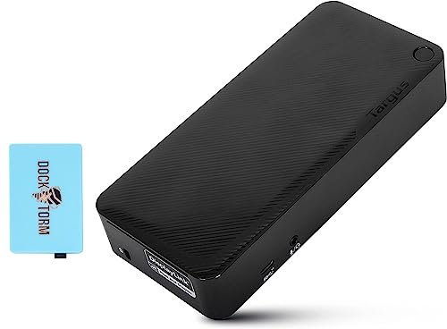 Targus USB-C Universal Docking Station with 100W Power Delivery (1x USB Type-C, 3 USB Type-A, 1 Audio Jack, 2 DisplayPort, 2 HDMI 2.0, 1 RJ-45, Support up to 2 UHD 4K Display) Bundle with Docztorm - size: 1 Pack