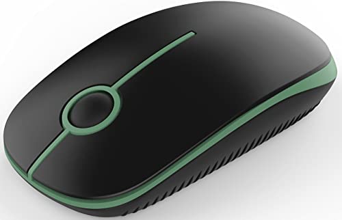 VssoPlor Wireless Mouse, 2.4G Slim Portable Computer Laptop Mouse with Nano Receiver Quiet Silent Optical Mice for Notebook, PC, Laptop, Computer-Black and Green - color: Black and Green
