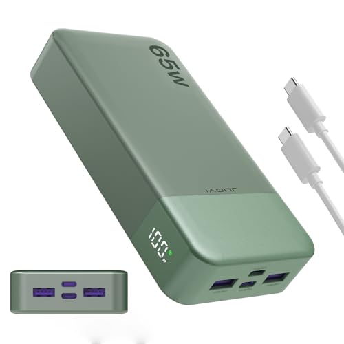 JUOVI Portable Charger 65W Power Bank 20000mAh Compact USB C Laptop Power Bank Fast Charging Battery Pack for Laptop MacBook Dell XPS iPad Tablet Steam Deck iPhone 17/16/15/14 Series Samsung and More - color: Green