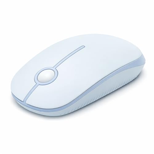 VssoPlor Wireless Mouse, 2.4G Slim Portable Computer Laptop Mouse with Nano Receiver Quiet Silent Optical Mice for Notebook, PC, Laptop, Computer-Light Blue - color: Light Blue
