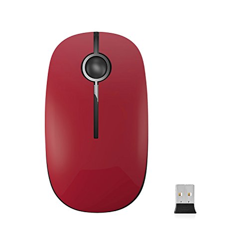 VssoPlor Wireless Mouse, 2.4G Slim Portable Computer Laptop Mouse with Nano Receiver Quiet Silent Optical Mice for Notebook, PC, Laptop, Computer-Black and Red - color: Black and Red