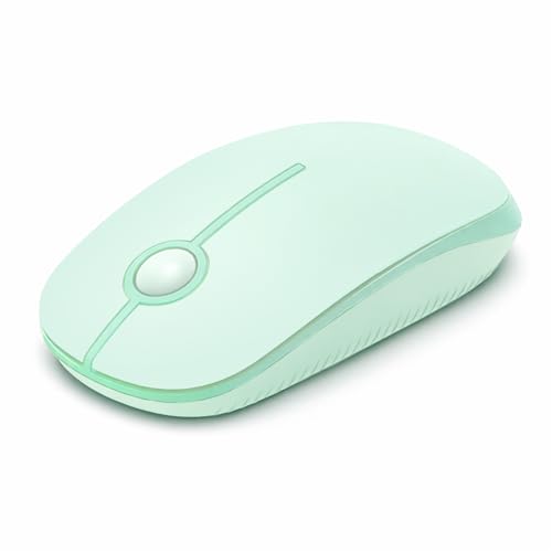 VssoPlor Wireless Mouse, 2.4G Slim Portable Computer Laptop Mouse with Nano Receiver Quiet Silent Optical Mice for Notebook, PC, Laptop, Computer-Light Green - color: Light Green