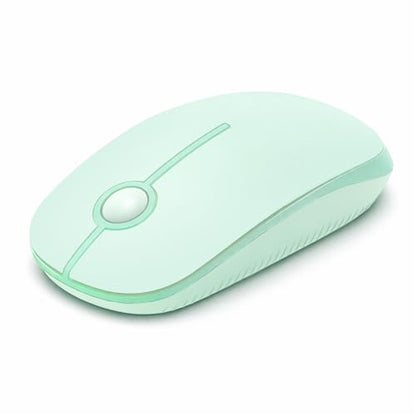 VssoPlor Wireless Mouse, 2.4G Slim Portable Computer Laptop Mouse with Nano Receiver Quiet Silent Optical Mice for Notebook, PC, Laptop, Computer-Light Green - color: Light Green