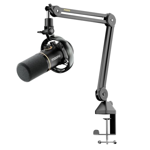 MAONO PD200W Hybrid Wireless Podcast Microphone for PC, XLR USB Dynamic Mic Kit with Boom Arm, Software, Noise Cancellation, for Vocal Recording, Streaming, Content Creation, Home Studio, Voiceover - style: PD200W-Boom arm(Type-C Receiver)