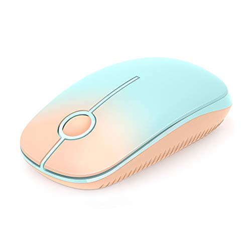VssoPlor Wireless Mouse, 2.4G Slim Portable Computer Mice with Nano Receiver for Notebook, PC, Laptop, Computer (Orange to Green) - color: Orange to Green