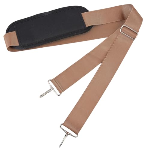 GORGECRAFT Shoulder Strap with Thick Padded 156cm Universal Replacement Laptop Shoulder Strap Adjustable Purse Straps with Buckles for Crossbody Briefcase Computer Messenger Bag Luggage Duffel Camera - color: Camel