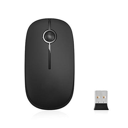 VssoPlor Wireless Mouse, 2.4G Slim Portable Computer Laptop Mouse with Nano Receiver Quiet Silent Optical Mice for Notebook, PC, Laptop, Computer-Black - color: Black