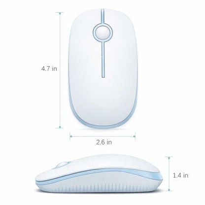 VssoPlor Wireless Mouse, 2.4G Slim Portable Computer Laptop Mouse with Nano Receiver Quiet Silent Optical Mice for Notebook, PC, Laptop, Computer-Light Blue - color: Light Blue